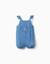 Combinaison en jean sans manches avec fleur brodée Bleu 1 - vertbaudet enfant 
