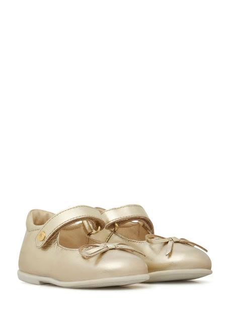 Ballerines en cuir laminé ballet Or-+Rose- 2 - vertbaudet enfant 