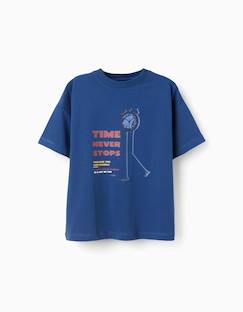 Garçon-T-shirt, polo, sous-pull-T-shirt-T-shirt en coton avec imprimé time never stops