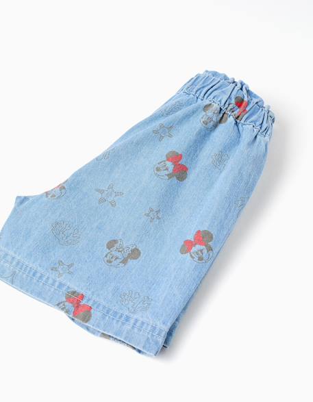 Short en jean avec minnie et taille élastiquée Bleu 4 - vertbaudet enfant 