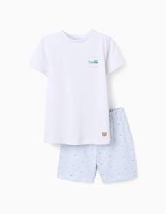 -Pyjama à manches courtes en coton avec imprimés alligator