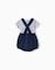 Ensemble body à rayures + barboteuse en piqué Bleu foncé 2 - vertbaudet enfant 
