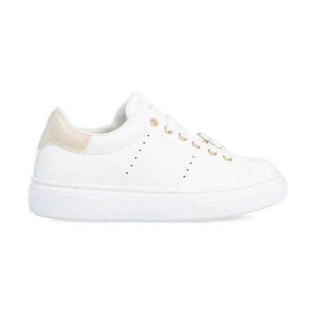 Baskets synthétique low cut lace-up sneaker White gold 1 - vertbaudet enfant 