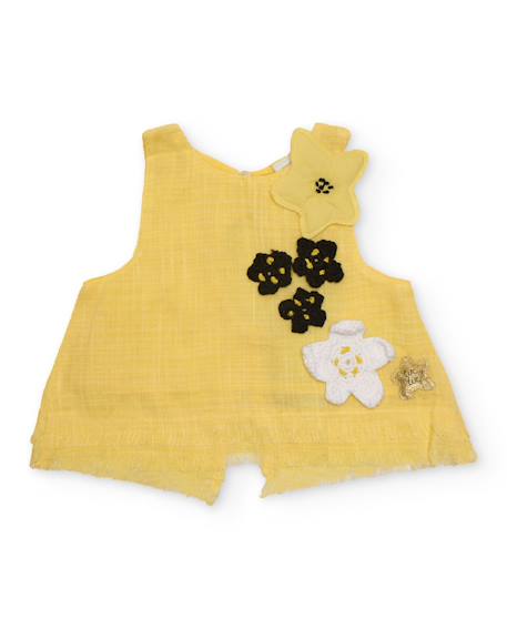 Fille-Blouse pour fille en tissu avec applications florales