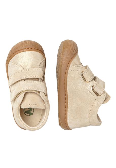 Chaussures premiers pas en suède pailleté cocoon vl Platine-+Rose antique- 4 - vertbaudet enfant 