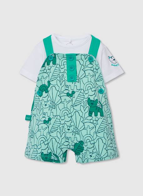 Ensemble en maille imprimé bébé coton Multicolore 1 - vertbaudet enfant 