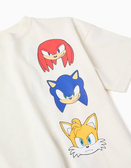 T-shirt en coton avec imprimés sonic & friends Blanc 3 - vertbaudet enfant 
