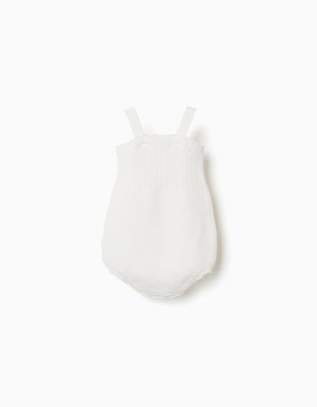 Barboteuse en maille avec détail ajouré Blanc 2 - vertbaudet enfant 