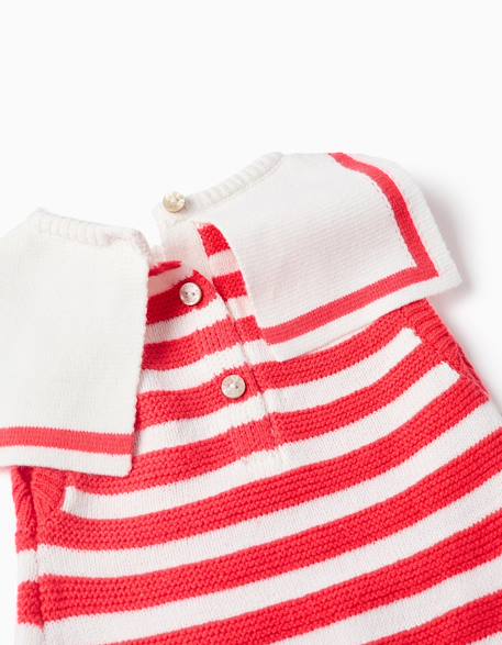 Barboteuse en maille à rayures Rouge 3 - vertbaudet enfant 