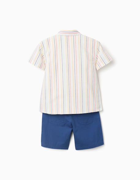 Ensemble 3 pièces à manches courtes en coton Beige clair 2 - vertbaudet enfant 
