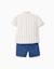 Ensemble 3 pièces à manches courtes en coton Beige clair 2 - vertbaudet enfant 