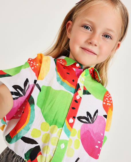 Fille-Chemise courte fille à imprimé fruité
