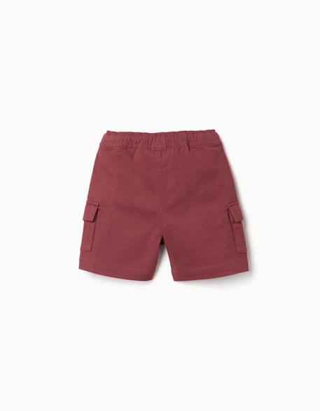 Short long cargo en sergé avec cordon de serrage Beige clair+Marrón 6 - vertbaudet enfant 