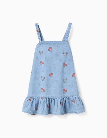 Bébé-Robe en jean sans manches avec motif minnie
