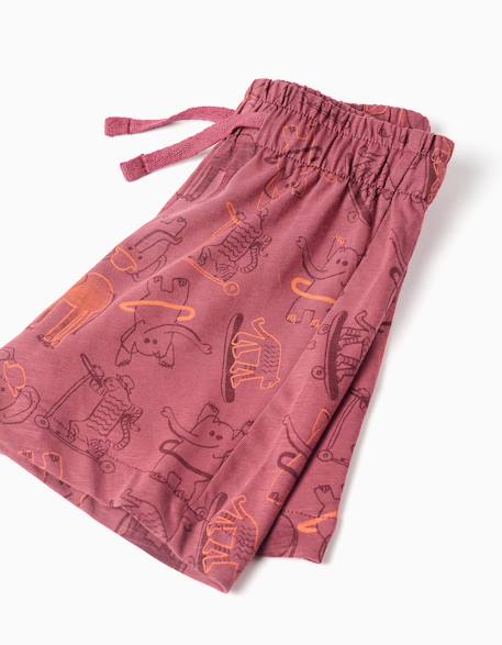 T-shirt et short en coton avec motif animalier Marrón 4 - vertbaudet enfant 