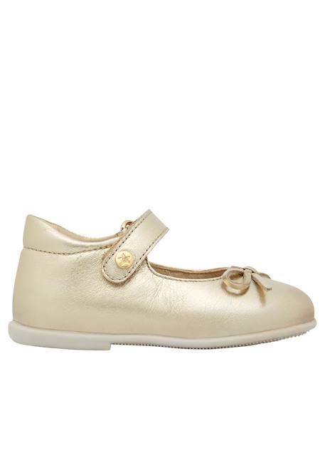 Ballerines en cuir laminé ballet Or-+Rose- 1 - vertbaudet enfant 