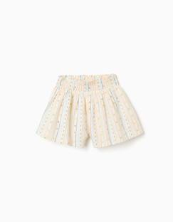 Short en coton avec motif floral et taille élastique  - vertbaudet enfant