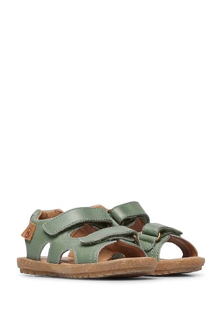 Sandales en cuir sky Beige-+Orange-+Vert clair- 12 - vertbaudet enfant 