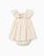 Robe en coton avec motif floral et volants Beige clair 2 - vertbaudet enfant 