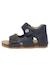 Sandales en cuir avec boucle et scratch bea Beige-+Bleu-+Gris-+Jaune-+Marine-+Marron-+Orange-+Rose-+Rouge- 23 - vertbaudet enfant 