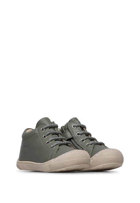 Chaussures premiers pas en cuir avec fermeture éclair cocoon zip Sauge 2 - vertbaudet enfant 
