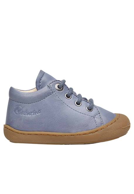 Chaussures premiers pas en cuir cocoon Bleu clair-+Bleu foncé-+Gris-+Jaune-+Sage- 1 - vertbaudet enfant 