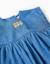 Robe en jean à manches courtes avec fleurs brodées Bleu 3 - vertbaudet enfant 