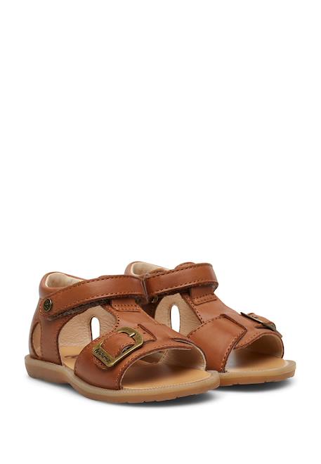 Sandales en cuir à scratch quarzo Marine-+Marron- 7 - vertbaudet enfant 