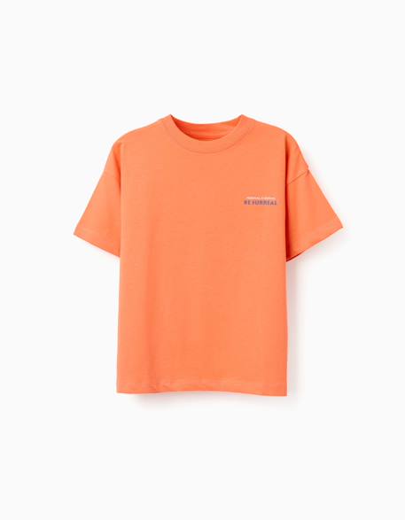 T-shirt en coton avec imprimé normal is boring Orange sombre 1 - vertbaudet enfant 