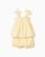 Ensemble blouse et short en coton à rayures Jaune clair 2 - vertbaudet enfant 