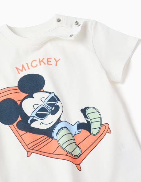 T-shirt en coton et short avec imprimé mickey Orange sombre 3 - vertbaudet enfant 