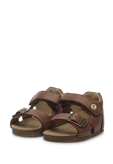 Sandales en cuir avec boucle et scratch bea Bleu-+Gris-+Jaune-+Marine-+Marron-+Orange- 25 - vertbaudet enfant 