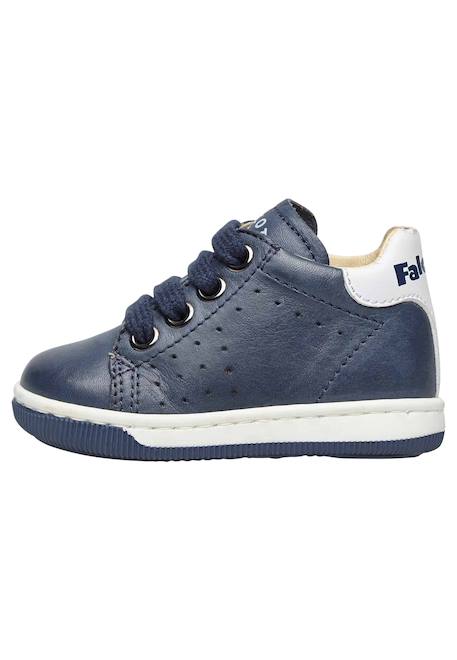 Baskets lacées en nappa bicolore adam Blanc-+Marine- 8 - vertbaudet enfant 