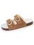 Chaussons mules ouvertes ultra confortables, en cuir Camel+Vert d'eau 6 - vertbaudet enfant 