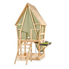 Maisonnette tente en bois fsc toboggan yuki 550  - vertbaudet enfant