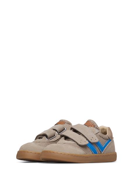 Sneakers pieds nus en cuir et tissu kevis 2 vl. Gris tourterelle- 5 - vertbaudet enfant 