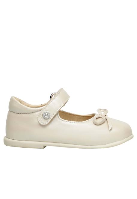 Ballerines en cuir ballet Platine- 1 - vertbaudet enfant 