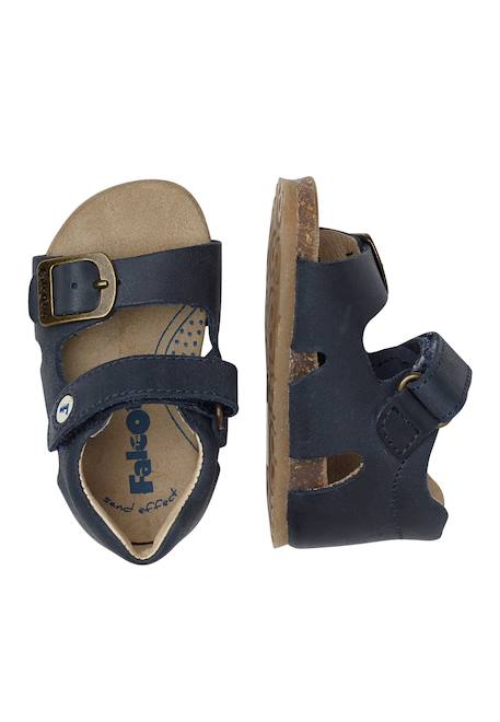 Sandales en cuir avec boucle et scratch bea Beige-+Bleu-+Gris-+Jaune-+Marine-+Marron-+Orange-+Rose-+Rouge- 24 - vertbaudet enfant 