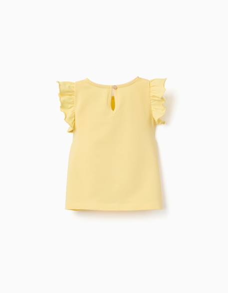 T-shirt avec manches à volants et col rond Beige clair+Corail clair+Jaune clair+Vert clair 8 - vertbaudet enfant 