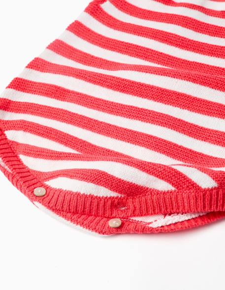 Barboteuse en maille à rayures Rouge 4 - vertbaudet enfant 