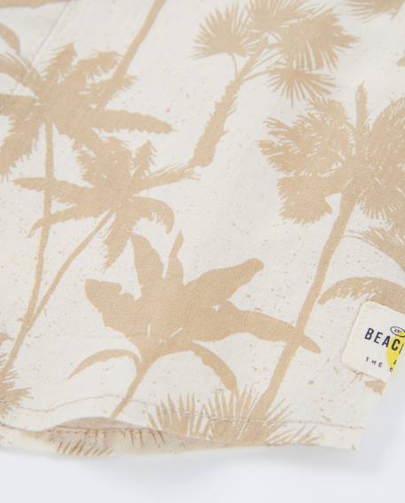Chemise garçon en tissu tissé avec motif palmiers Beige 5 - vertbaudet enfant 