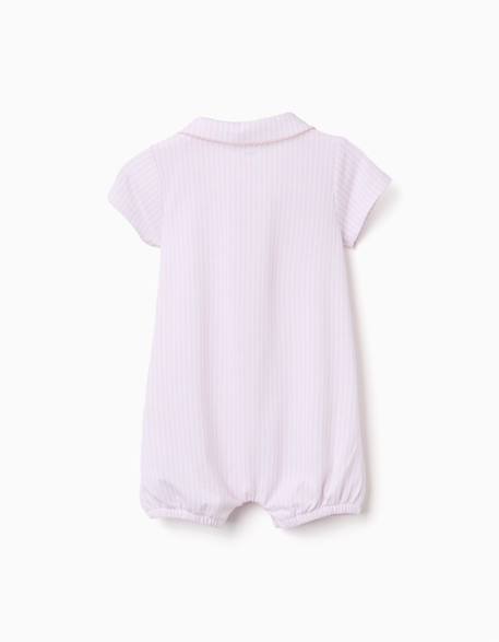 Combishort en coton à rayures Rose clair 2 - vertbaudet enfant 