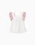 Blouse sans manches en lin et coton à volants Beige clair 2 - vertbaudet enfant 