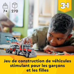 Jouet-Jeux d'imagination-Jeux de construction-Lego Creator Le camion remorque avec hélicoptère 31146