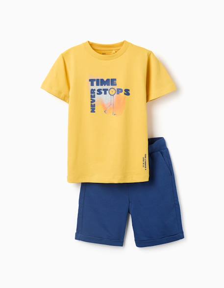 Garçon-Ensemble t-shirt et short en coton avec imprimé