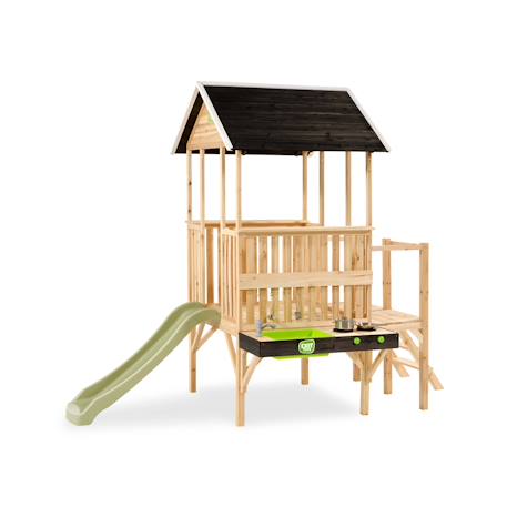 Maisonnette en bois fsc avec toboggan panorama 350 Naturel 3 - vertbaudet enfant 