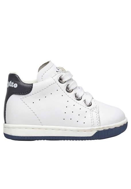 Baskets lacées en nappa bicolore adam Blanc-+Marine- 1 - vertbaudet enfant 