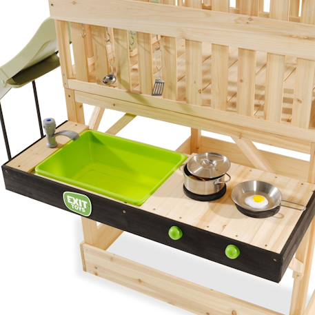 Maisonnette en bois fsc avec toboggan panorama 350 Naturel 5 - vertbaudet enfant 