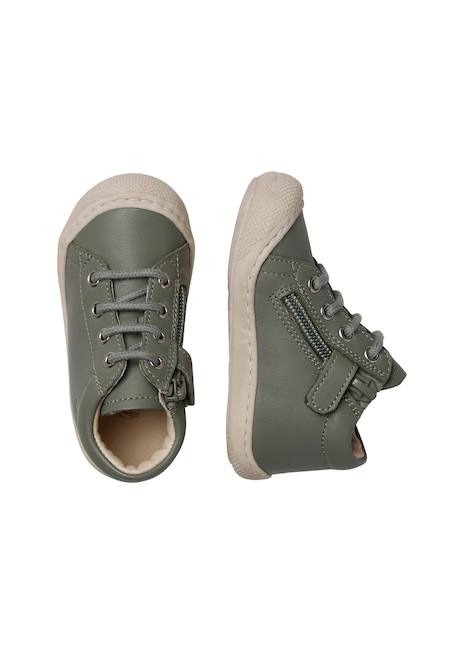 Chaussures premiers pas en cuir avec fermeture éclair cocoon zip Sauge 4 - vertbaudet enfant 