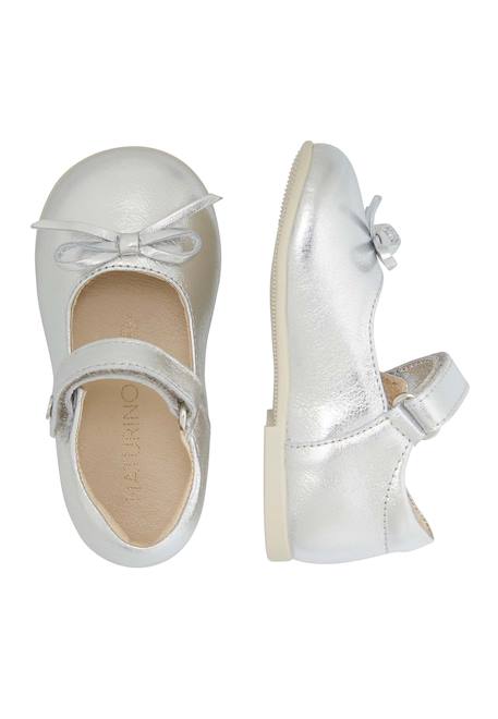 Ballerines en cuir laminé ballet Argent- 4 - vertbaudet enfant 